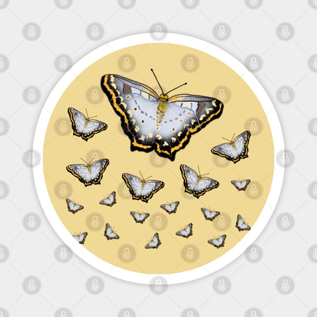 Black and Gold Butterfly Pattern Magnet by designs-by-ann